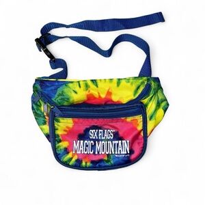 90s Fanny Pack NIP Tie-Dye Six Flags  Adjustable Waist Belt Vtg